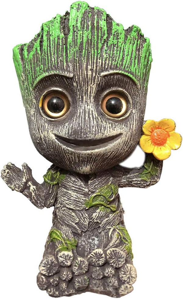 Aquarium Groot Air Bubbler Decorations, Resin Crafts with Air Bubbler Stone for Fish Tank