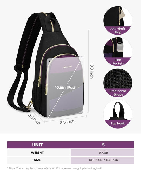 Backpack Daypacks LOVEVOOK Sling Bag for Women, Sling Crossbody Bag Convertible, Small Diaper Bag Hiking