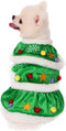 Dog Christmas Tree Costume, Winter Fleece Coat Clothes Sweater for Puppy Xmas Outfit Apparel