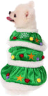 Dog Christmas Tree Costume, Winter Fleece Coat Clothes Sweater for Puppy Xmas Outfit Apparel