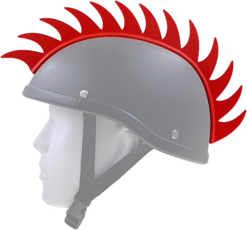 Punk Rubber Mohawk Warhawk Wig Accessory, Stick On Helmet for Ski Skate Bike Biker (Sharkfin - Red)