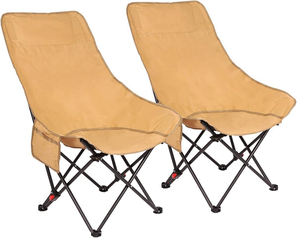 Outdoor Folding Camping Chairs 2 Pack3-Stage Adjustable High Back Chair Supports 660