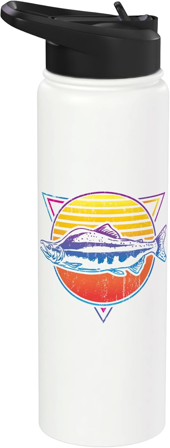 Retro Salmon Fish Stainless Steel Insulated Water Bottle