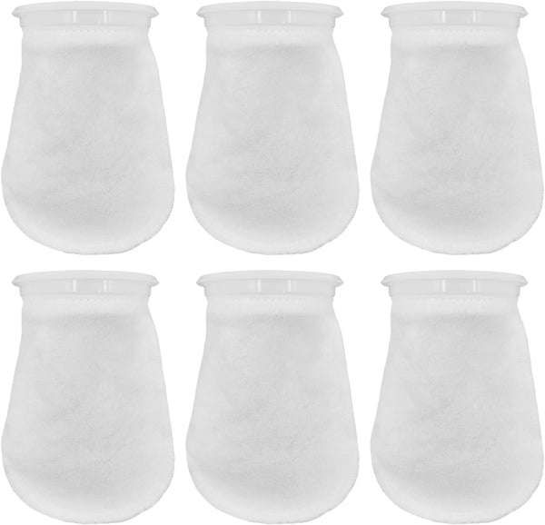6Pcs 4 Inch Ring Filter Socks - 200 Micron Aquarium Felt Socks for Freshwater Saltwater Aquariums