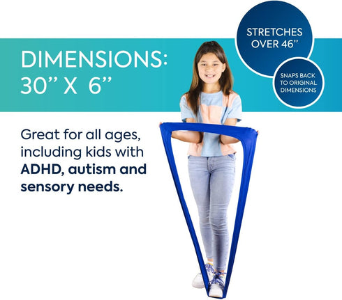 30 46 BouncyBand Stretch Band Focus Tool Resistance Band for Kids Stretches to Over Silent Sensory Tool Awakens