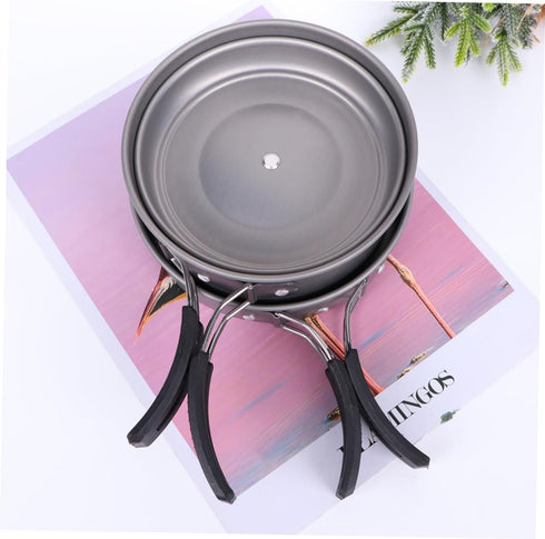Cookset Backpacking Yardwe Portable Camping Cookware Lightweight for Outdoor Cooking Frying and Steaming Cooking Gear