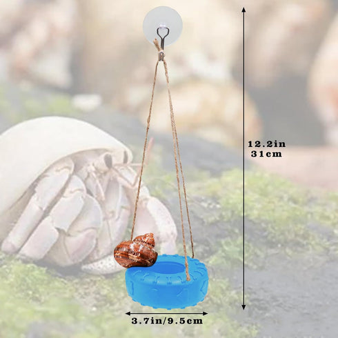 Hermit Crab Tire Swing Toy - Climbing Toy and Aquarium Decoration for Small to Medium Sized Hermit Crabs