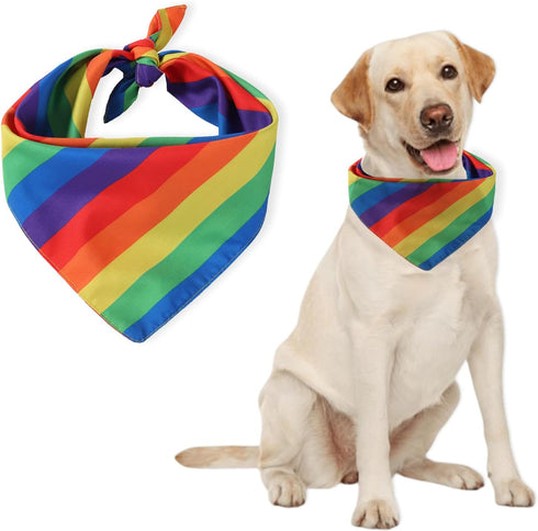Generic Rainbow Bandana Dog Cat Pets Collar Bibs Pride Day Party LGBT Pet