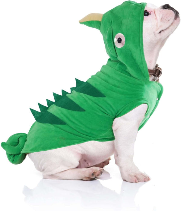 Chameleon Dog Costume for Halloween - Winter Fleece Pet Coat for Small to Large Dogs, Green