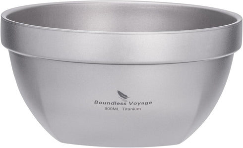 Boundless Voyage Titanium Double Walled Bowl Oatmeal Rice Soup Yogurt Bowl Ultralight