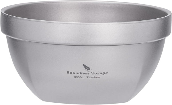 Boundless Voyage Titanium Double Walled Bowl Oatmeal Rice Soup Yogurt Bowl Ultralight