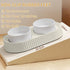 Ceramic Elevated Cat Bowls - 15° Tilted Raised Cat Food Bowls for Indoor Cats, Anti Vomiting Set
