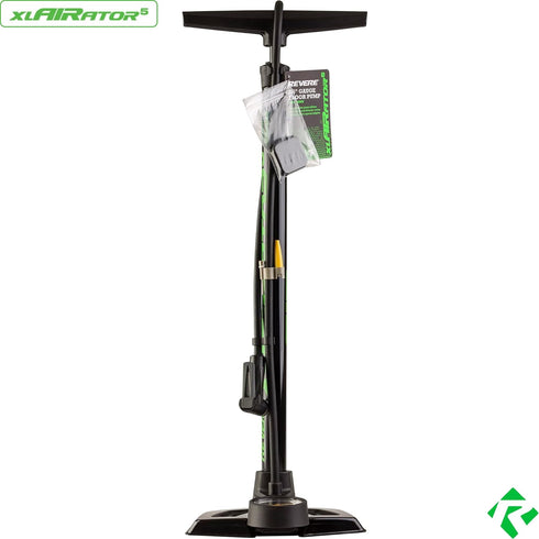 REVERE XLAIRATOR 5 Bike Floor Pump: 160 PSI, Fits Presta & Schrader Valve, Large Gauge, Extended Reach Hose for Bikes &