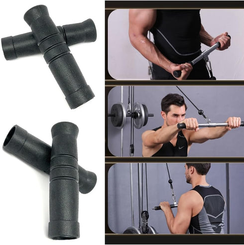 SquEqu 4 Pack LAT Pulldown Machine Straight Bar Grips Non-Slip Tricep Bar Rubber Grips for Fitness LAT and Lift Pulley