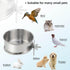 2 Pack Stainless Steel Bird Bowls for Cage, Parrot Food Water Feeder, Hanging Bowl Crate Cups for Small Animals
