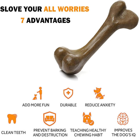 Tough Dog Toys for Aggressive Chewers, Indestructible Nylon Bones, Durable Puppy Teething Toys, Interactive Toys for