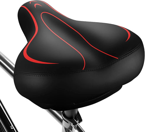Xmifer Oversized Comfortable Bike Seat, Universal Replacement Bicycle Saddle, Waterproof Leather with Memory Foam