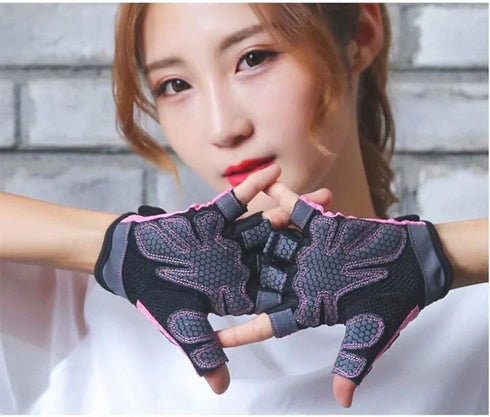 QNLALZM Workout Gloves Breathable Non-Slip Silica Gel Grip Exercise Gloves for Men Women Weightlifting Yoga Dumbbell