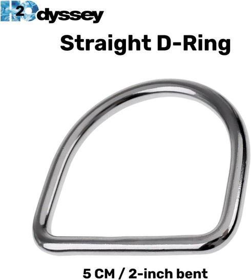 Straight D Ring, Stainless Steel for Scuba Gear, Metal Weight Belt Holder