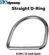 Straight D Ring, Stainless Steel for Scuba Gear, Metal Weight Belt Holder