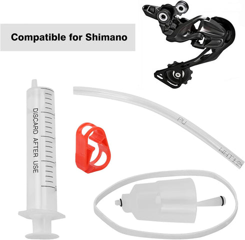 Hydraulic Bleed Kit, Mountain Bike Disc Brake Repair Tool Kit with Syringe Hose Anti Reverse Clamp Funnel Bumper