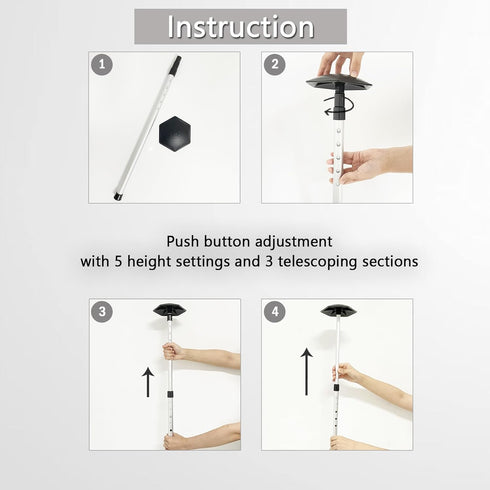 Golf Travel Club Bag Support Rod - Aluminum Adjustable Telescopic Golf Trip Cover Support System Pole