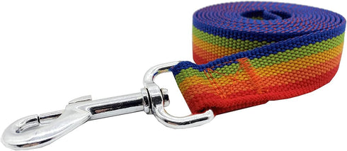 Nylon Dog Training Leash, Traction Rope, 4Ft/5Ft/6Ft Long for Small and Medium Dogs (Rainbow, 1'' x 15 FT)
