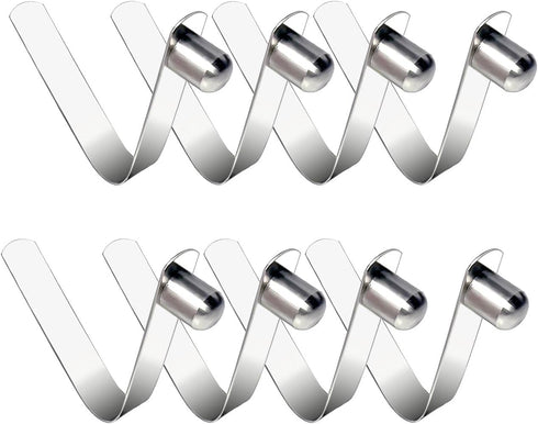 HZMM 8 Pcs Stainless Steel Spring Snap Clips for Kayak Paddle, Tent Pole Clips, Tube Locking Pin Clips
