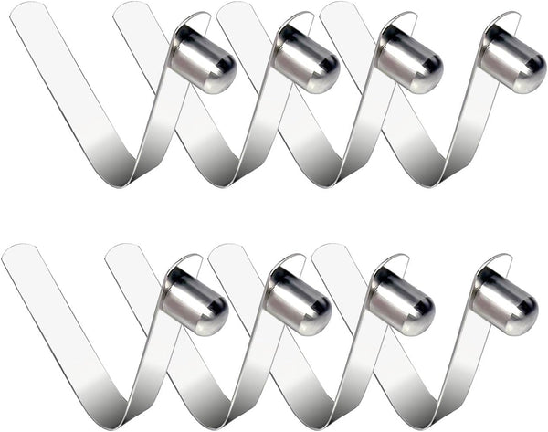 HZMM 8 Pcs Stainless Steel Spring Snap Clips for Kayak Paddle, Tent Pole Clips, Tube Locking Pin Clips