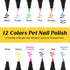 Dog Nail Polish Pens - Quick Dry, 12 Colors Safe Dog Nail Polish Set for DIY Pretty Nails, Non-Toxic, Pet Nail