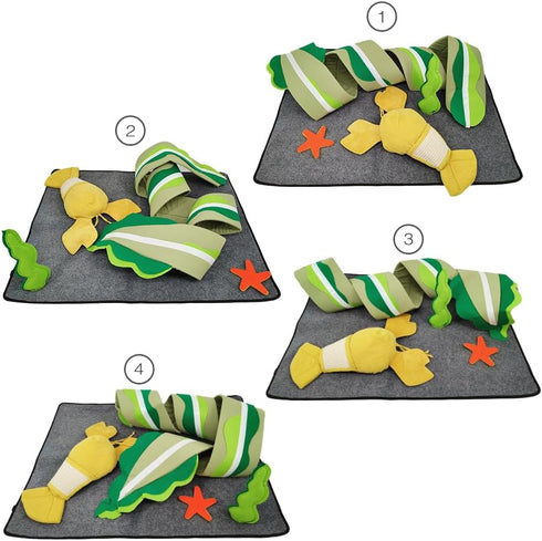 Monomoon Sea-Themed Cat Play Mat - Flexible and Fun Cat Activity Mat - Flexible and Fun for Your Feline Friend - A