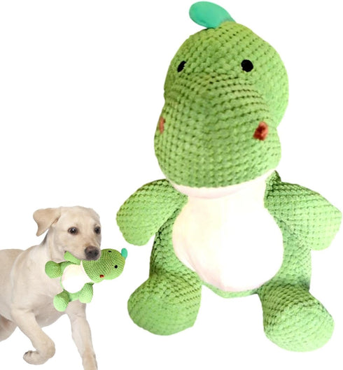 Nuytghr 8.66x12.99x14.57 inches, Squeaky Toys for Dogs, Tough Chewing Supplies for Puppies, Dinosaur Shape Design, Cute
