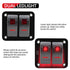 FXC Rocker Switch Aluminum Panel, 2 Gang Toggle Switches, 5 Pin ON/Off, 2 LED Backlit for Boat Car Marine