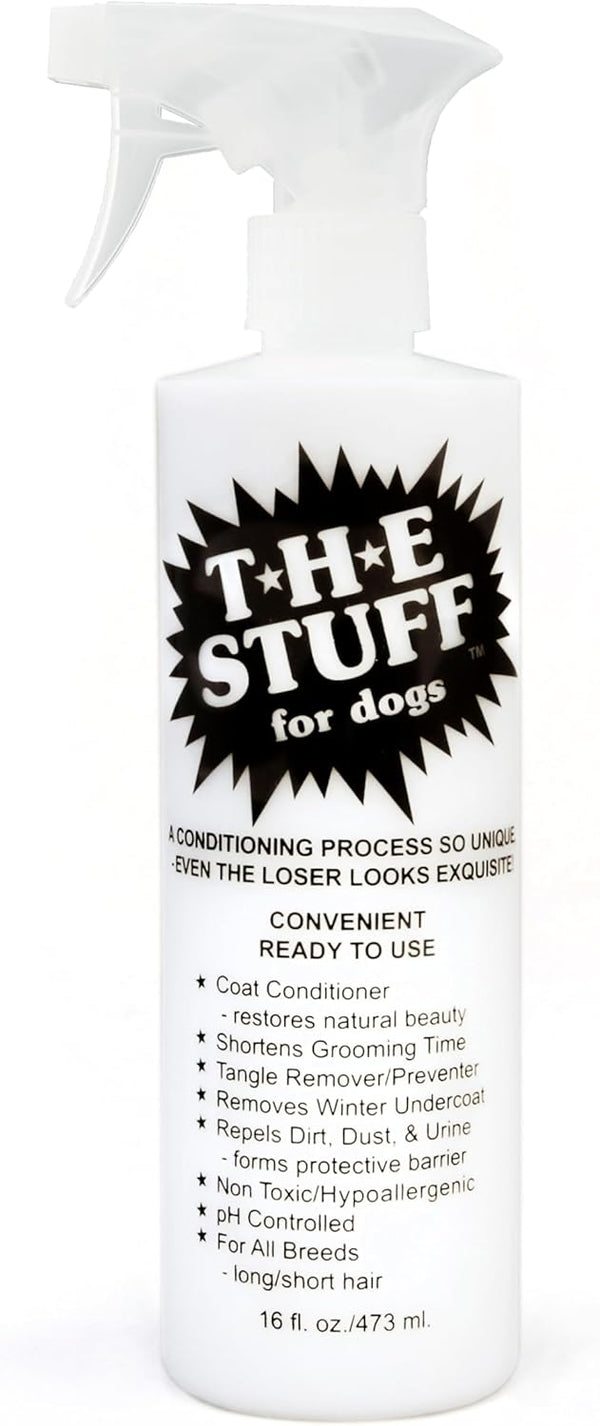 The Stuff Leave-in Dog Conditioner and Detangler Spray – 16oz Ready to Use – Perfect for Managing Matted Dog Hair