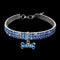 Dogs Kingdom Amazing 3 Rows Rhinestones Necklace, Pet Cat Dog Collar Bling Jewelry for Party Wedding Accessories, Dark