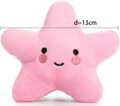 Pet Bite Squeaky Toys, Smile Star Cute Stuffed Toys for Dogs, Puppy Biting BB Sound Chew Toy for Cats & Small Animals