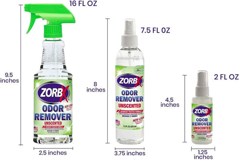 ZORBX Unscented Odor Eliminator for Strong Odor, Advanced Formula Fast-Acting Spray for Dog Cat House