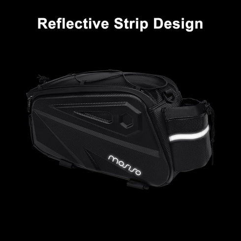 MOSISO Bike Rack Bag, Waterproof Bicycle Trunk Bag, 14L EVA Mountain Bike Rear Seat Bag with Shoulder Strap, Black