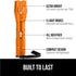 Gorilla Grip Powerful LED 750 FT Water Resistant 5 Adjustable Mode Tactical Flashlight, High Lumens Ultra Bright Battery Life Zoom Flashlights, Small Camping Car Mini Flash Light Accessories, Orange by Gorilla Grip