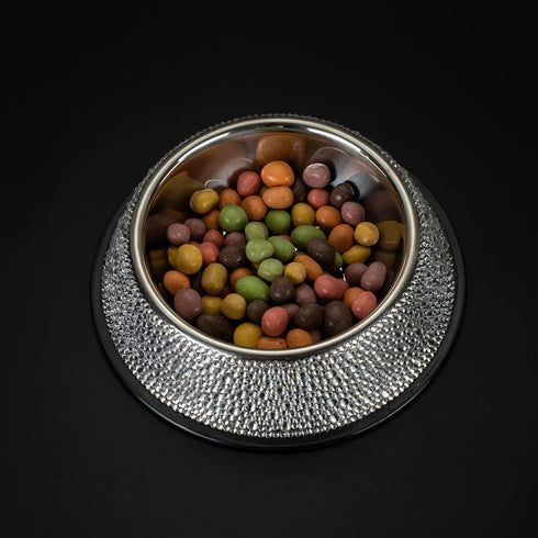 APGLSXY Dog Bowls with Rhinestones Stainless Steel Dog Food and Water Bowls Non-Skid Rubber Base Sparkling Feeding