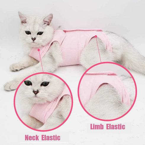 Cat Professional Recovery Suit for Abdominal Wounds, E-Collar Alternative for Cats and Dogs, After Surgery Wear Anti
