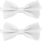 KOOLMOX Adjustable White Dog Collar Bow Tie, 2-Pack for Medium and Large Dogs, Cats, Wedding Costumes