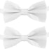 KOOLMOX Adjustable White Dog Collar Bow Tie, 2-Pack for Medium and Large Dogs, Cats, Wedding Costumes