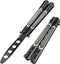 GOOD WORKER Butterfly Trainer, Practice Balisong Butterfly Knife, NOT Sharp Blade, Black Dull Trick