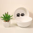 5" Ceramic Cat Bowl with Paws Pattern, Healthy Cat Dishes for Food and Water, Dishwasher Safe & Microwaveable
