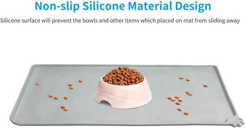 AUDWUD Non-Slip Silicone Feeding Mat for Pets - Waterproof & Easy to Clean