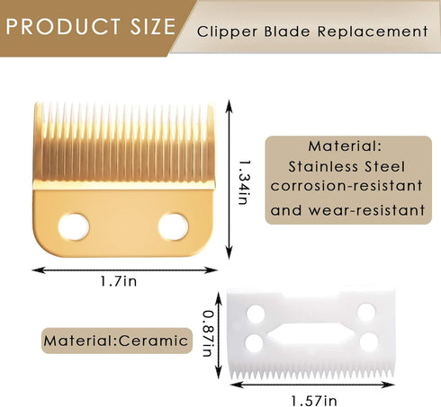 Clippers Blades Replacement, Compatible with Wahl 30-15-10 (#1037-400), Professional Animal Adjustable Blade Set