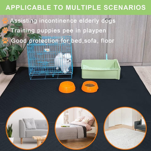 DOPLUSDO 72"72" Washable Pee Pads for Dogs Reusable Puppy Pads Extra Large, Waterproof Pet Training Pads Leakage