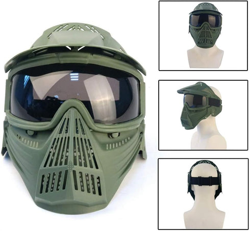 Tactical Mask for Airsoft, Full Face Tactical Gear, Impact Resistant with Goggles, Outdoor Activities