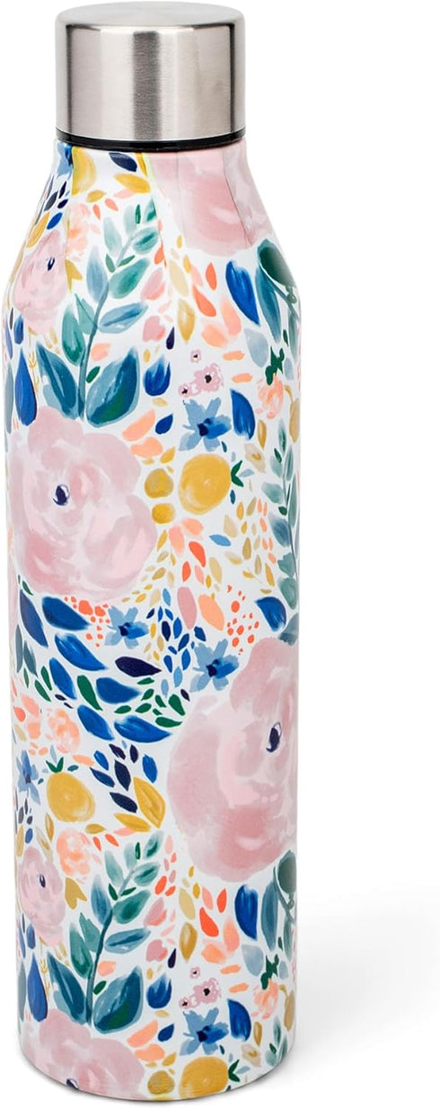 Mary Square SH00054 Enchanted Garden Pink Rose 17 ounce Stainless Steel Sport
